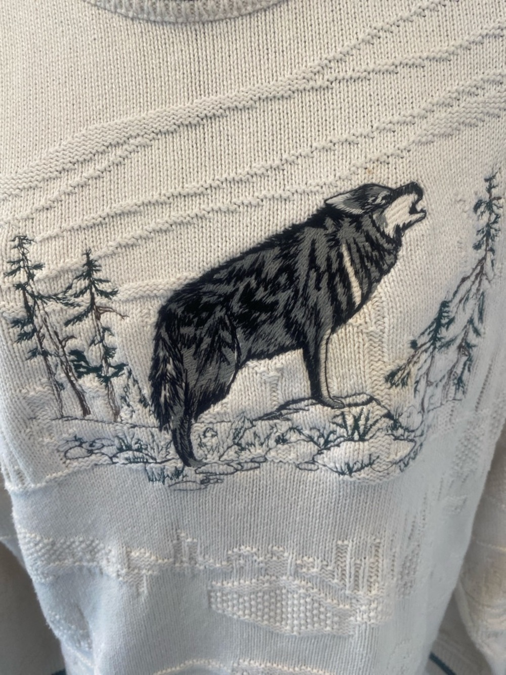 1990’s Northern Elements Cotton crew neck men’s sweater timber wolf Size Small - Picture 16 of 16